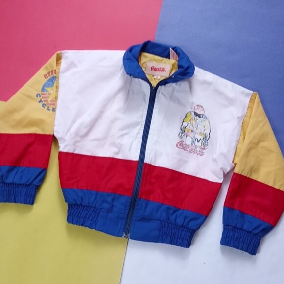 Vintage EXCLUSIVE Kids Coca-Cola Cycling Club PROMO 4-tone Jacket - Picture 1 of 11